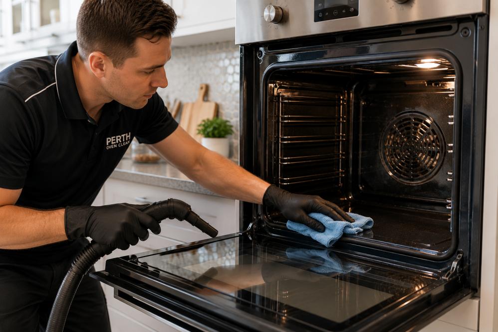 Professional oven cleaning service in Mandurah safely cleaning oven