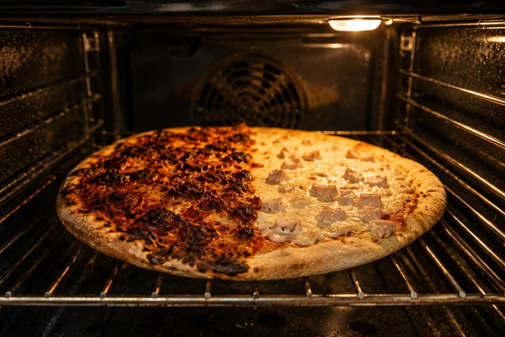 Unevenly cooked pizza caused by poor oven heat circulation